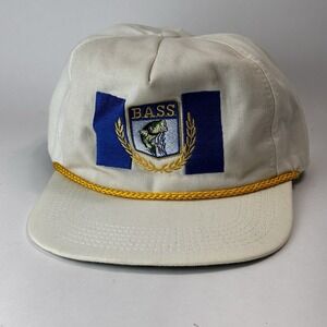 Vintage BASS Snapback with Rope Hat Bass Anglers Sportsmen Society Made In USA